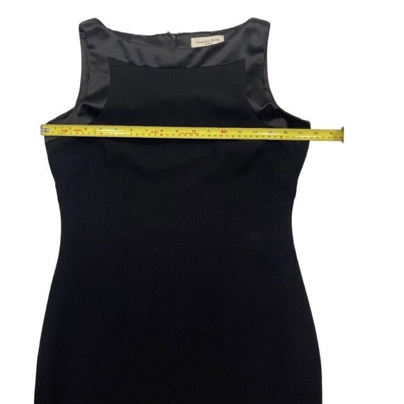 AMANDA SMITH Little Black Dress Size 6 Sleeveless Mini Bottom Splits Semi-Formal - Picture 9 of 11